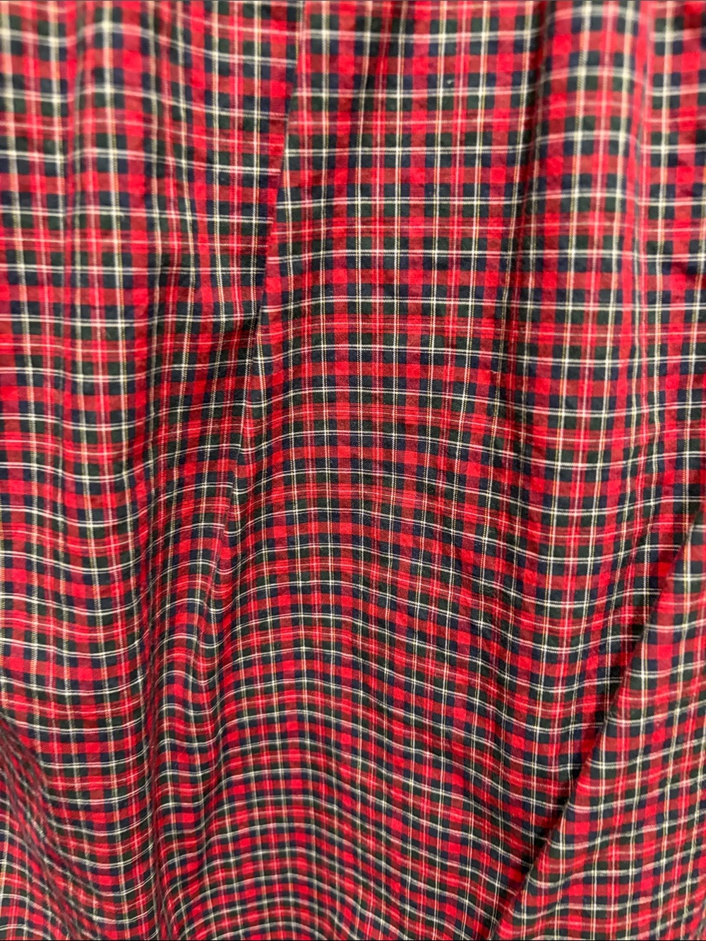 Polo by Ralph Lauren Red and Green Plaid Ruffle-Trim Button-Down Shirt - Picture 9 of 9
